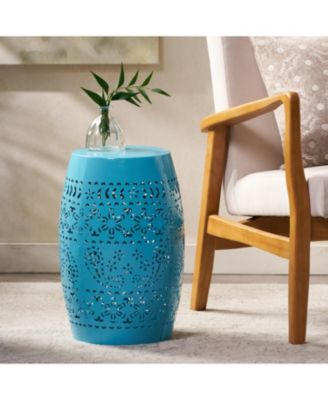 Simplie Fun Durable End Table with Lace Cut Design, Indoor/Outdoor Use