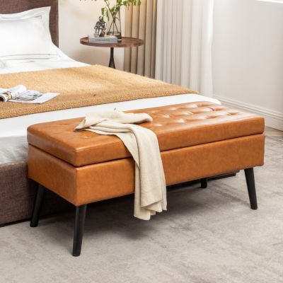 Tufted Storage Bench with Spacious Hidden Compartment