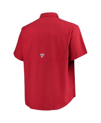 Men's Crimson Oklahoma Sooners Big Tall Tamiami Omni-Shade Button-Down Shirt