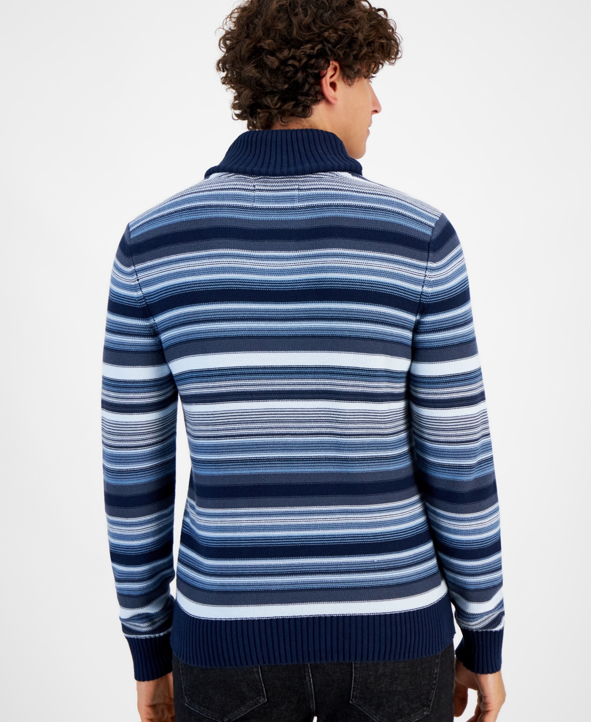 Sun + Stone Men's Blanket Stripe Shawl Sweater, Created for Macy's