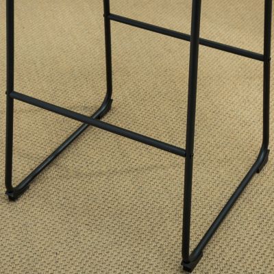 Vintage PU Leather Barstools, Set of 2, Antique Brown