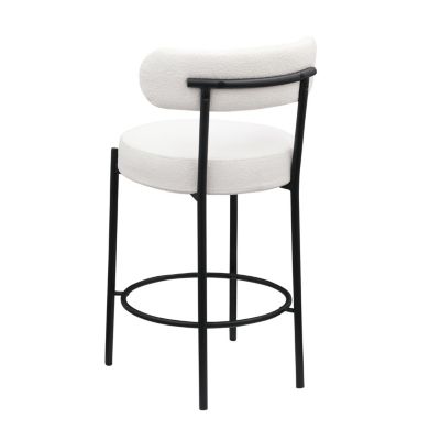Streamdale Modern Kitchen Bar Stools with Curved Boucle Back
