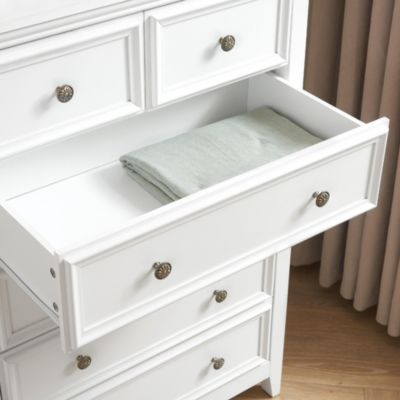 Modern Wooden Dresser with 6 Spacious Drawers and Metal Handles