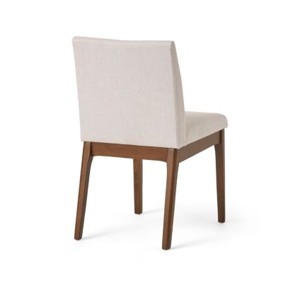 Contemporary Upholstered Dining Chairs with Rubberwood Legs (Set of 2)