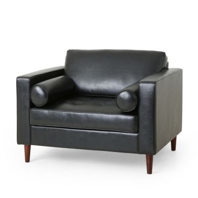 Streamdale Sophisticated Faux Leather Chair with Relaxing Comfort