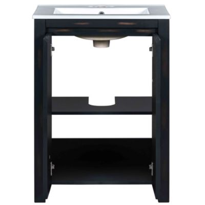 Streamdale Vintage Bathroom Vanity Cabinet with Ceramic Sink (24")