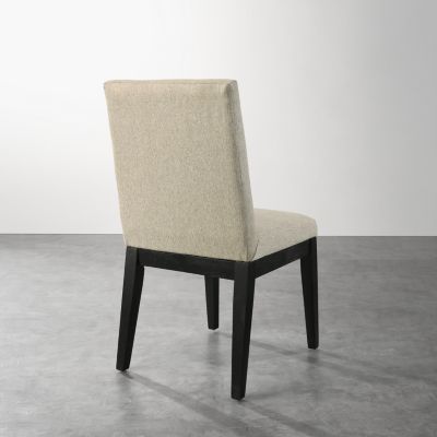 Rocco Contemporary Solid Wood Dining Chairs, Set of 2, Beige