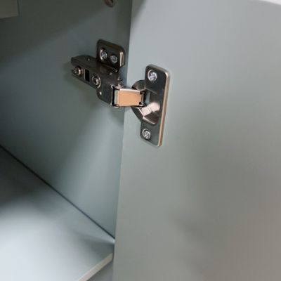 Mint Green Accent Cabinet 4 Glass Doors, Adjustable Storage