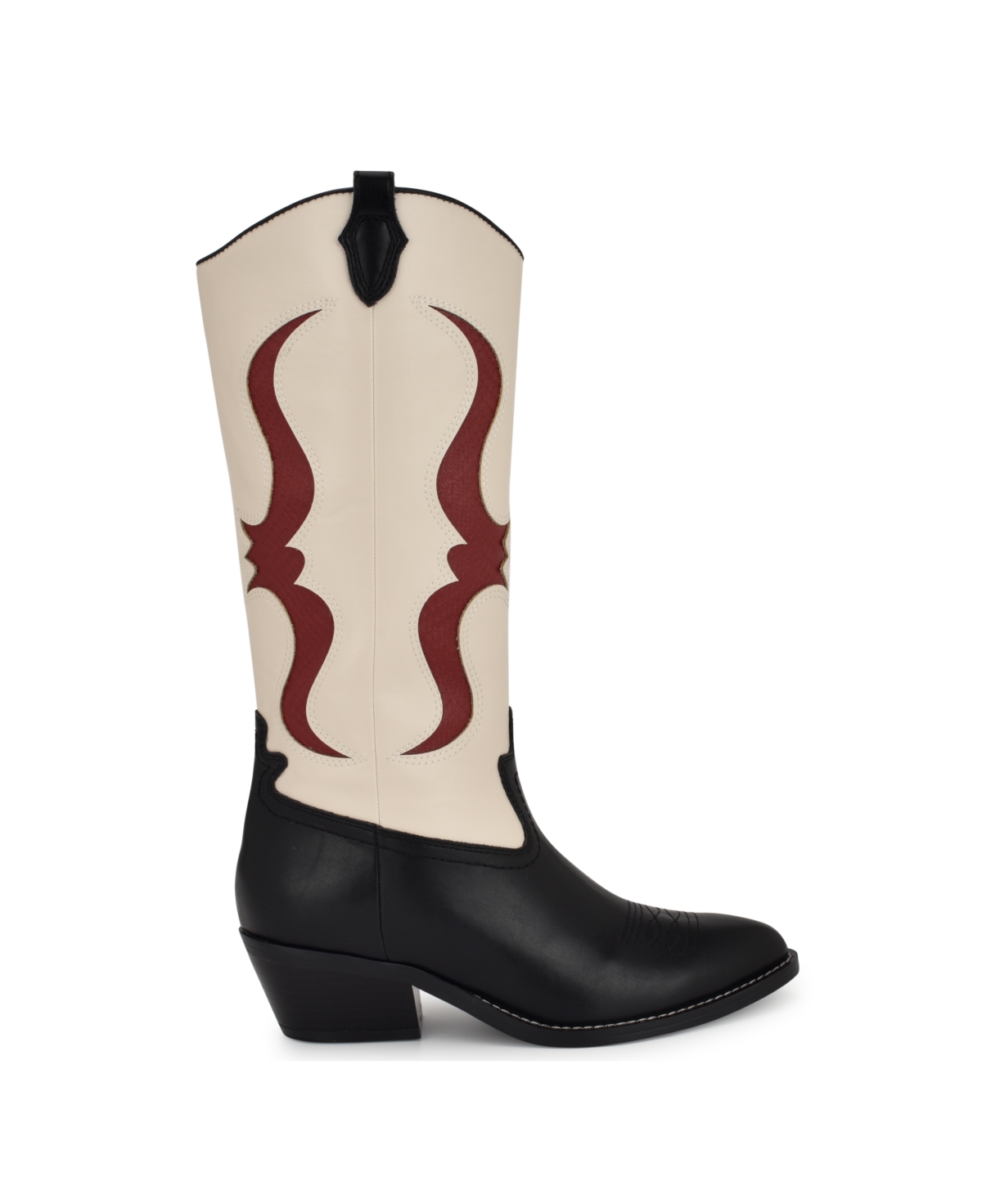 Nine West Women's Cwyft Pointy Toe Western Boots - Cream Multi