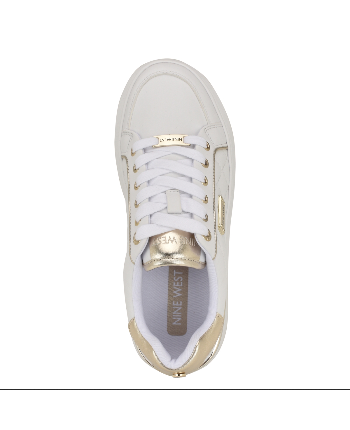 Nine West Women's Cafee Lace-Up Platform Casual Sneakers -Gold