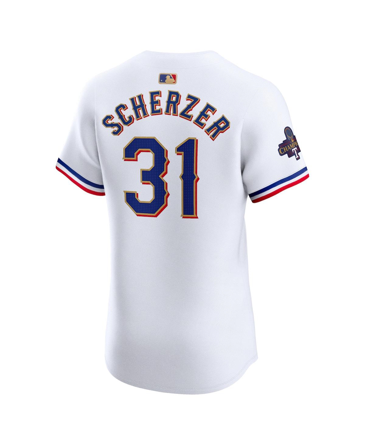 Nike Men's Max ScherzerTexas Rangers 2024 Gold Collection Elite Player Jersey - White