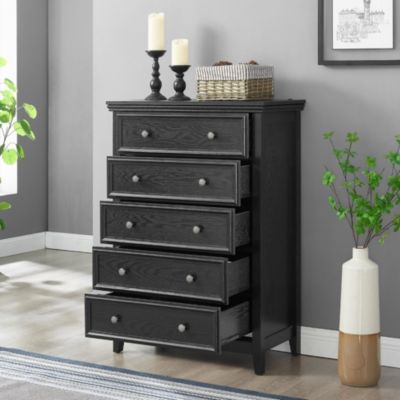 Modern 5-Drawer Storage Dresser with Anti-Tip Safety