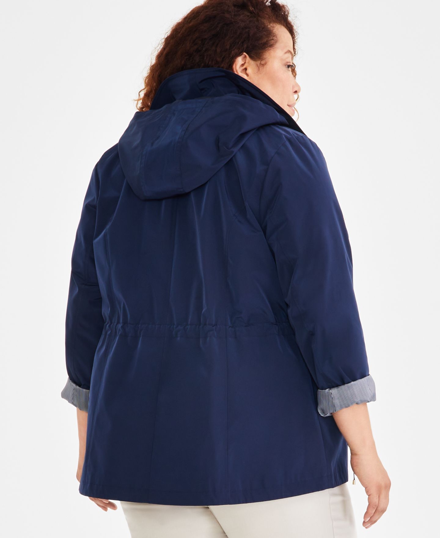 Женская куртка Style & Co Petite Hooded Anorak, цвет: Глубокий чёрный — фото 6
