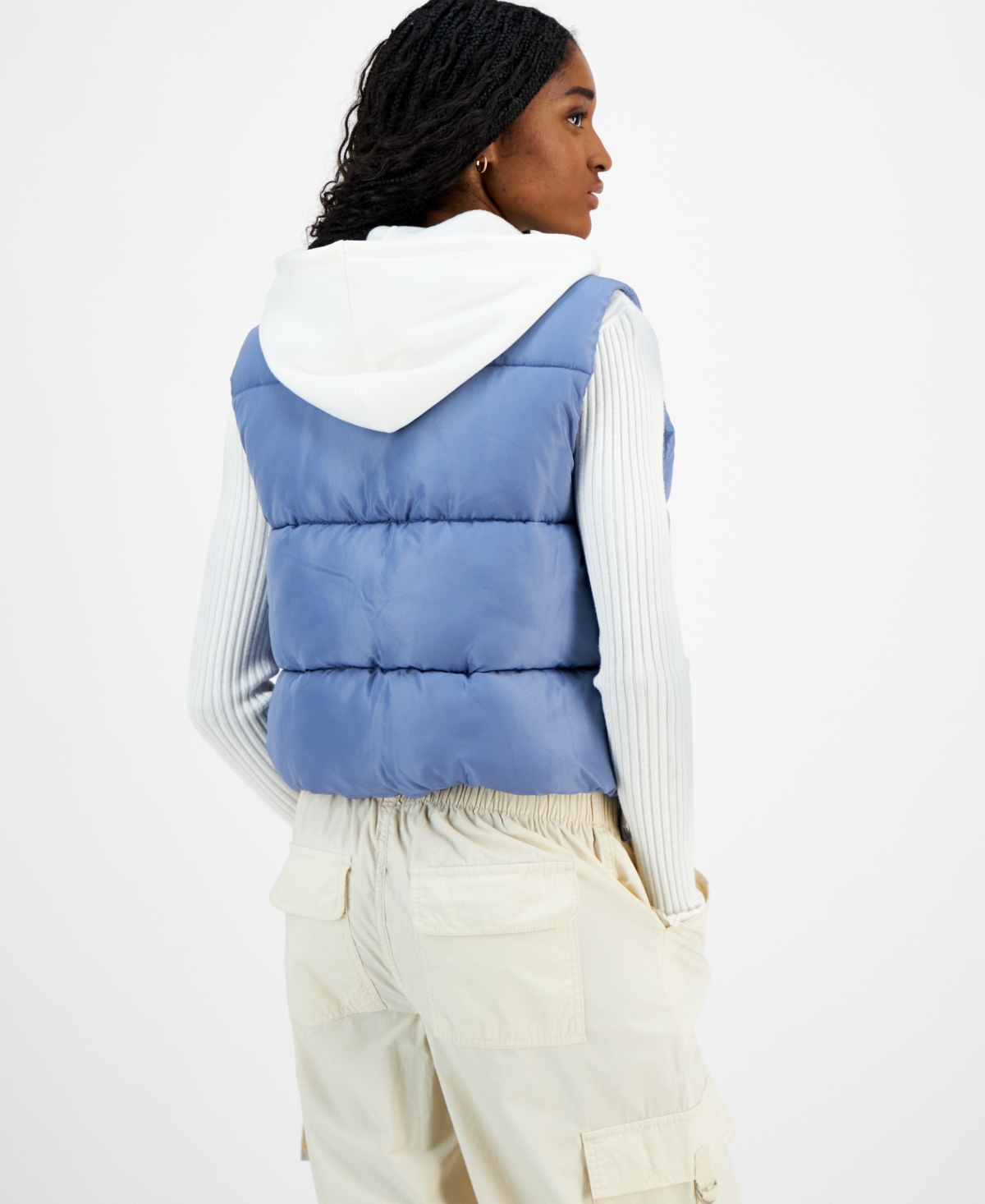 Madden Girl Juniors' Hoodie Puffer Vest