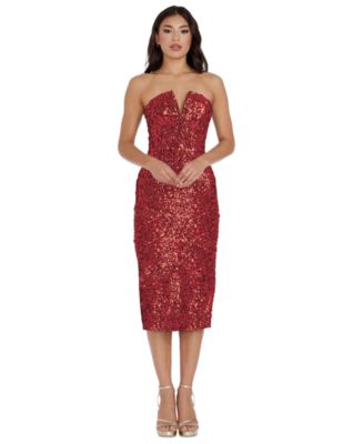 Dress the Population Women s Perla Strapless Sequined Dress Macy s