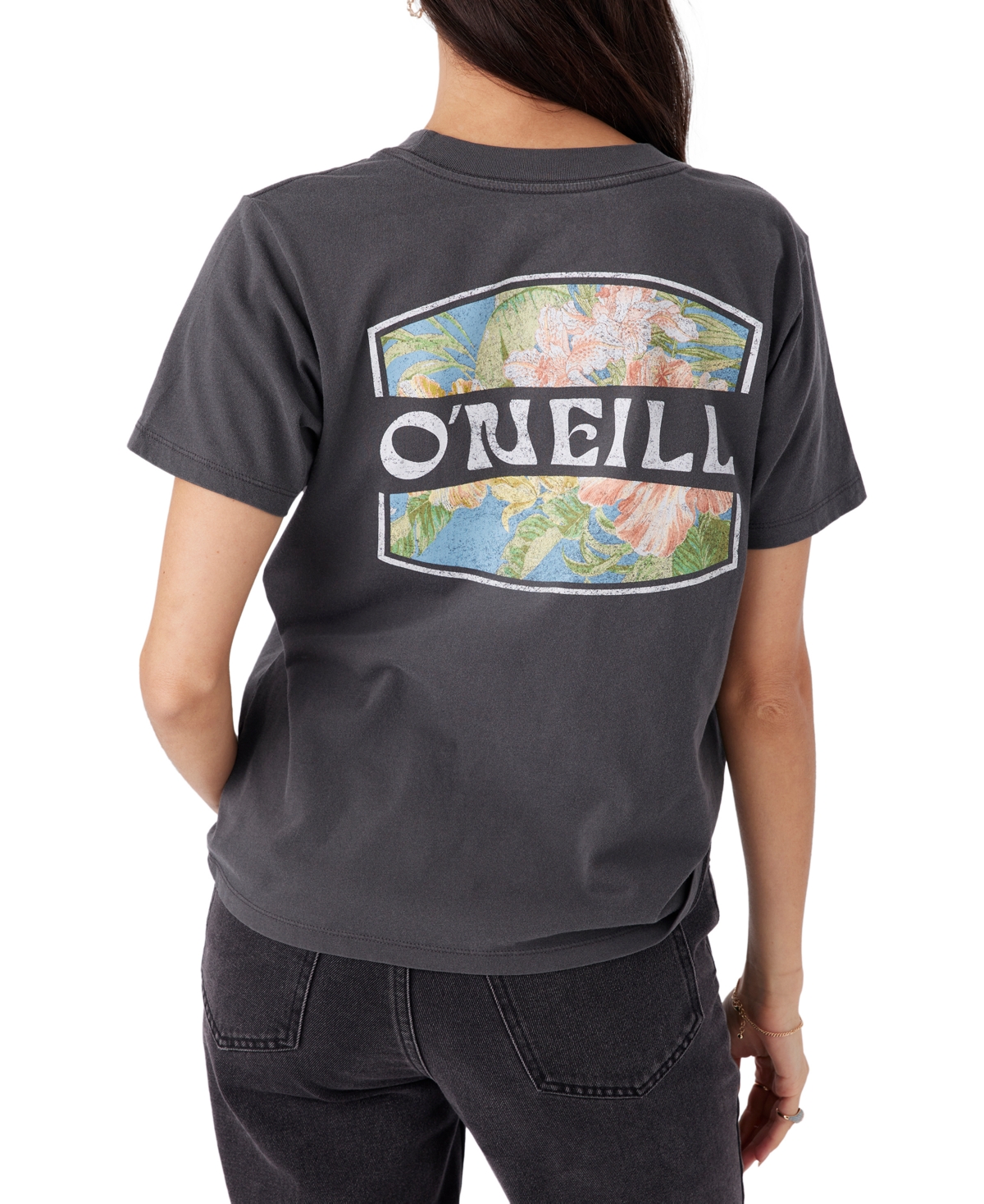 O'Neill Juniors' Tulum Floral Graphic Print Cotton T-Shirt