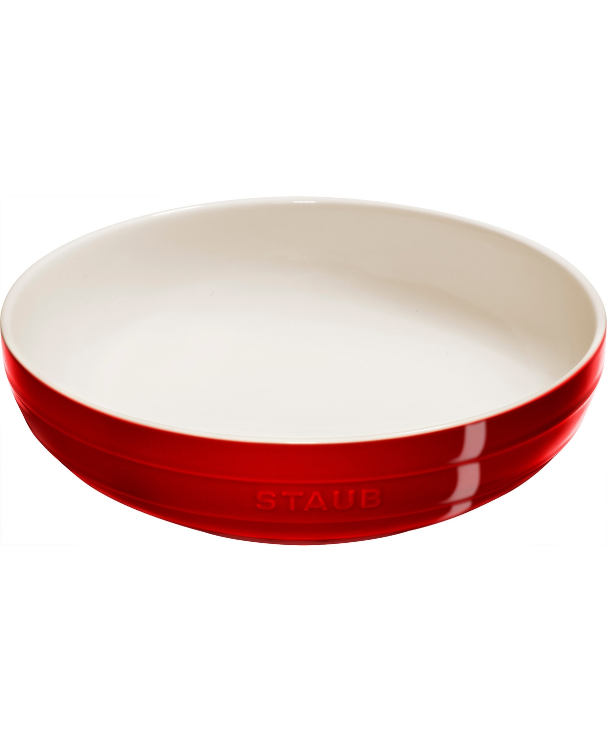 Staub Ceramic 11.5in Cherry Shallow Serving Bowl In Cherry