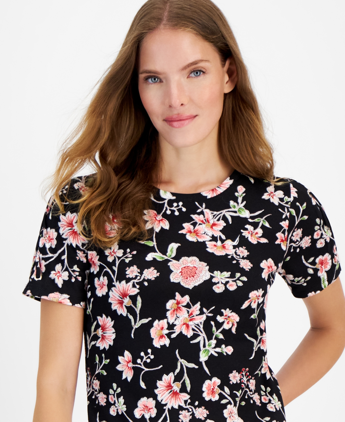 Nautica Jeans Women's Floral Print Cotton T-Shirt