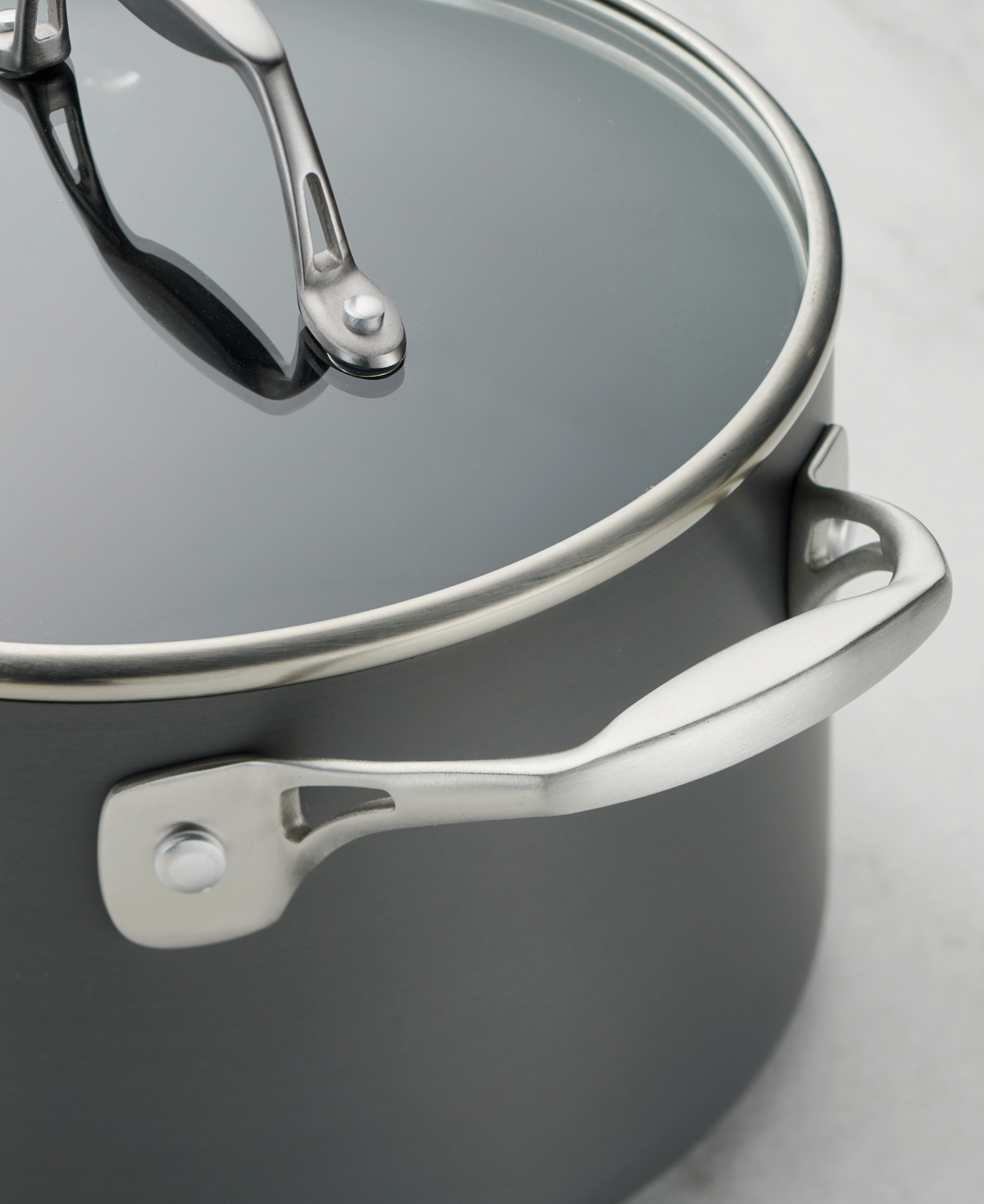 Tramontina Hard Anodized Aluminum Non Stick 8 Pc Cookware Set In Charcoal