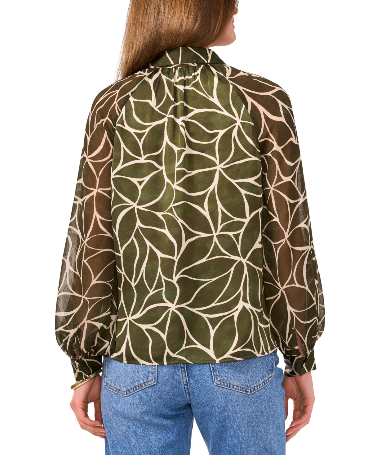 Vince Camuto Women's Split-Neck Raglan-Sleeve Top