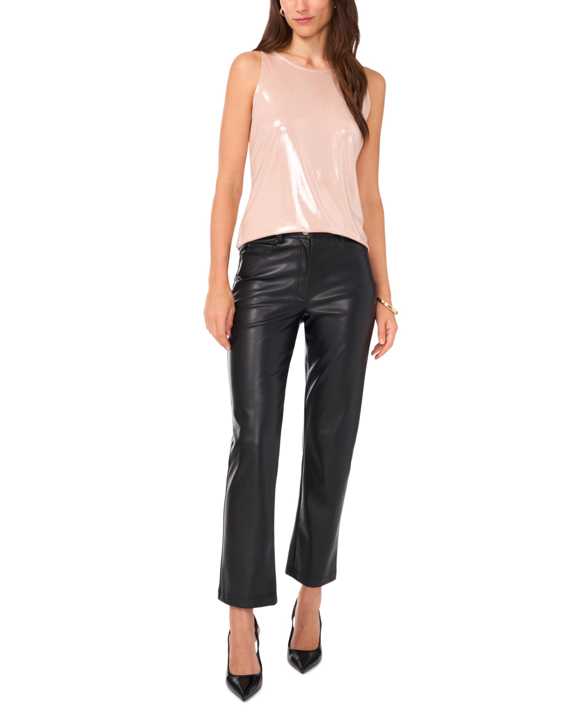 Vince Camuto Women's Metallic-Sheen Sleeveless Top