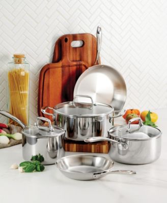 TriPly Clad Stainless Steel Glass Lid 8 Pc Cookware Set
