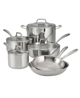 Tramontina TriPly Clad Stainless Steel Glass Lid 10 Pc Cookware Set - Macy's