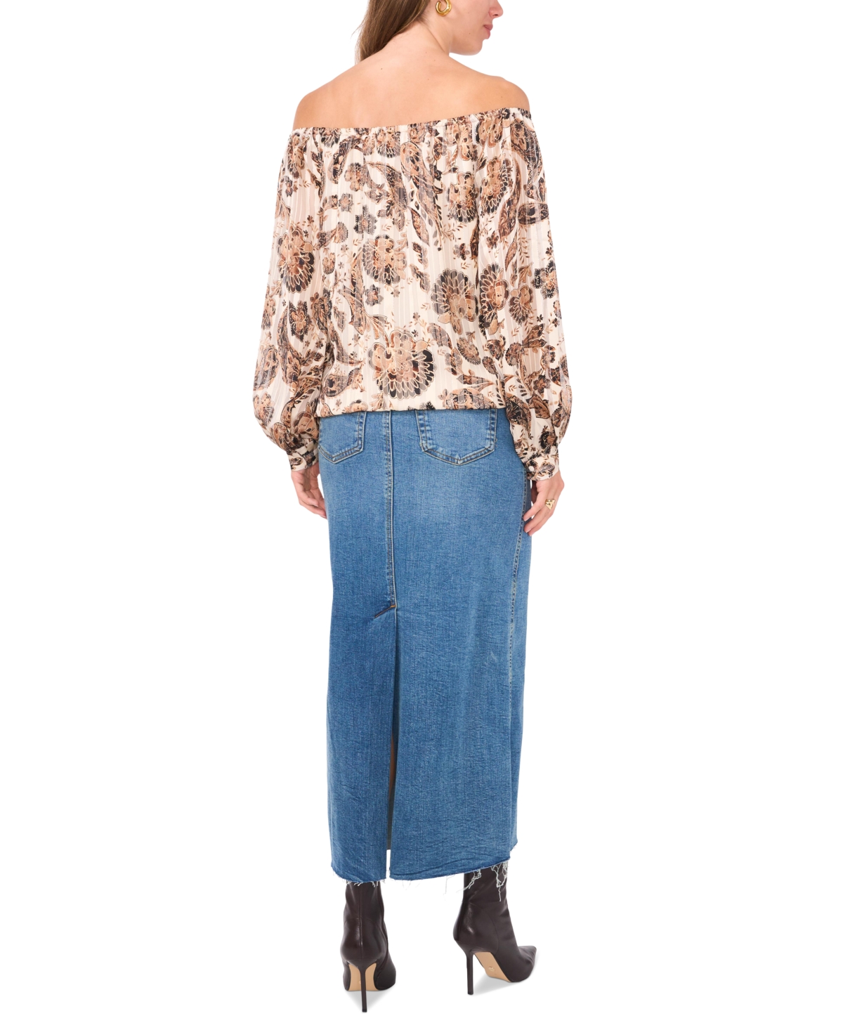 Vince Camuto Women's Off-The-Shoulder Paisley-Print Top