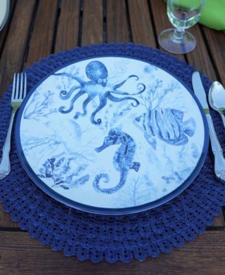 Sea Life Melamine Dinner Plates, Set of 6