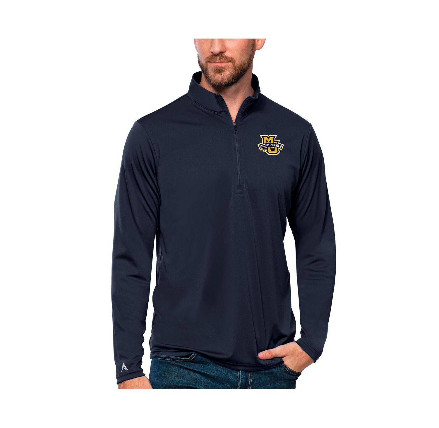Men's Navy Marquette Golden Eagles Tribute Quarter-Zip Top