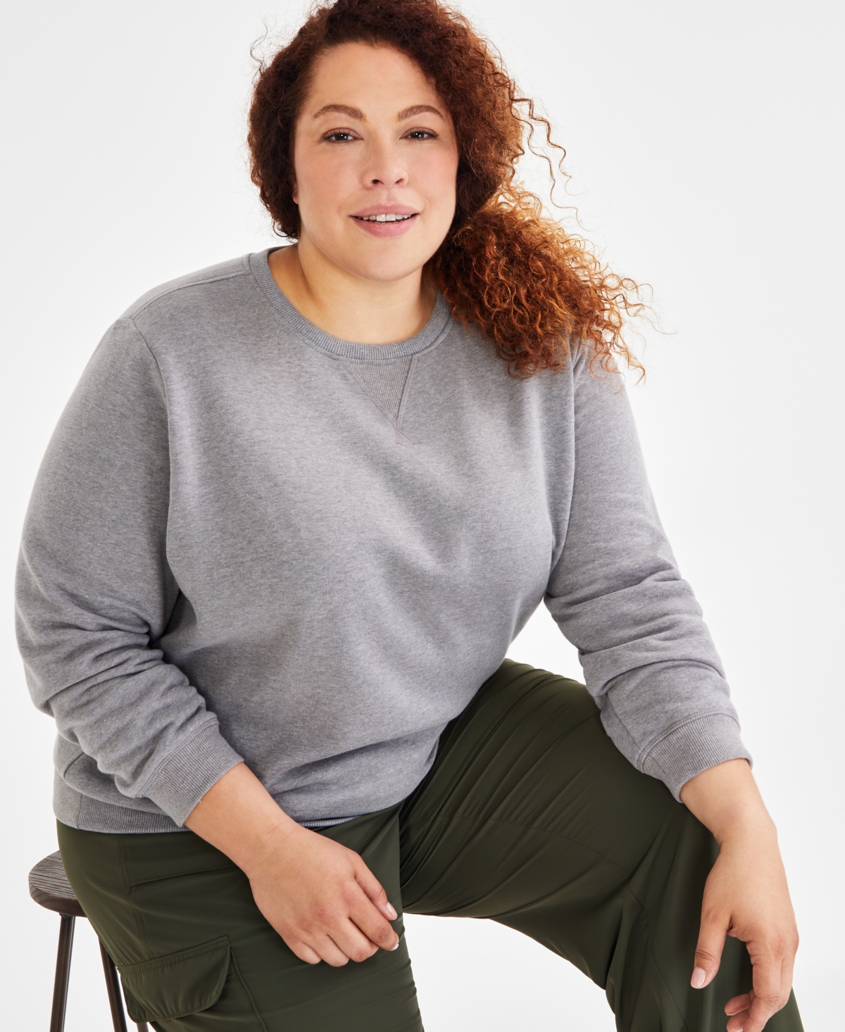 Style & Co Plus Size Heather Fleece Sweatshirt, Created for Macy's