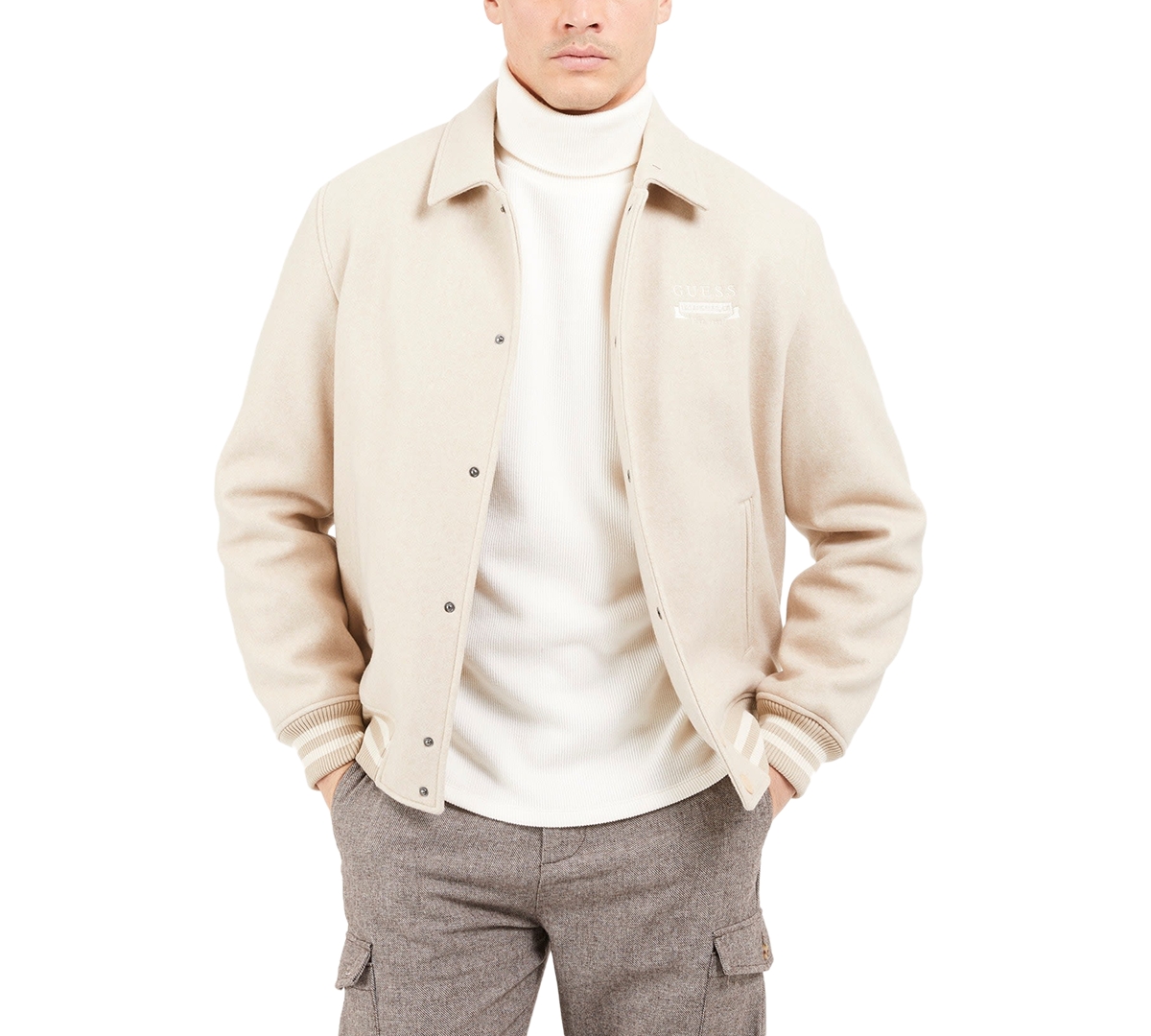 Snap front bomber jacket best sale