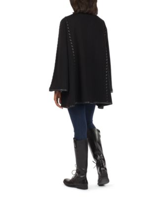 Women's Hooded Sleeved Cape with Clasp