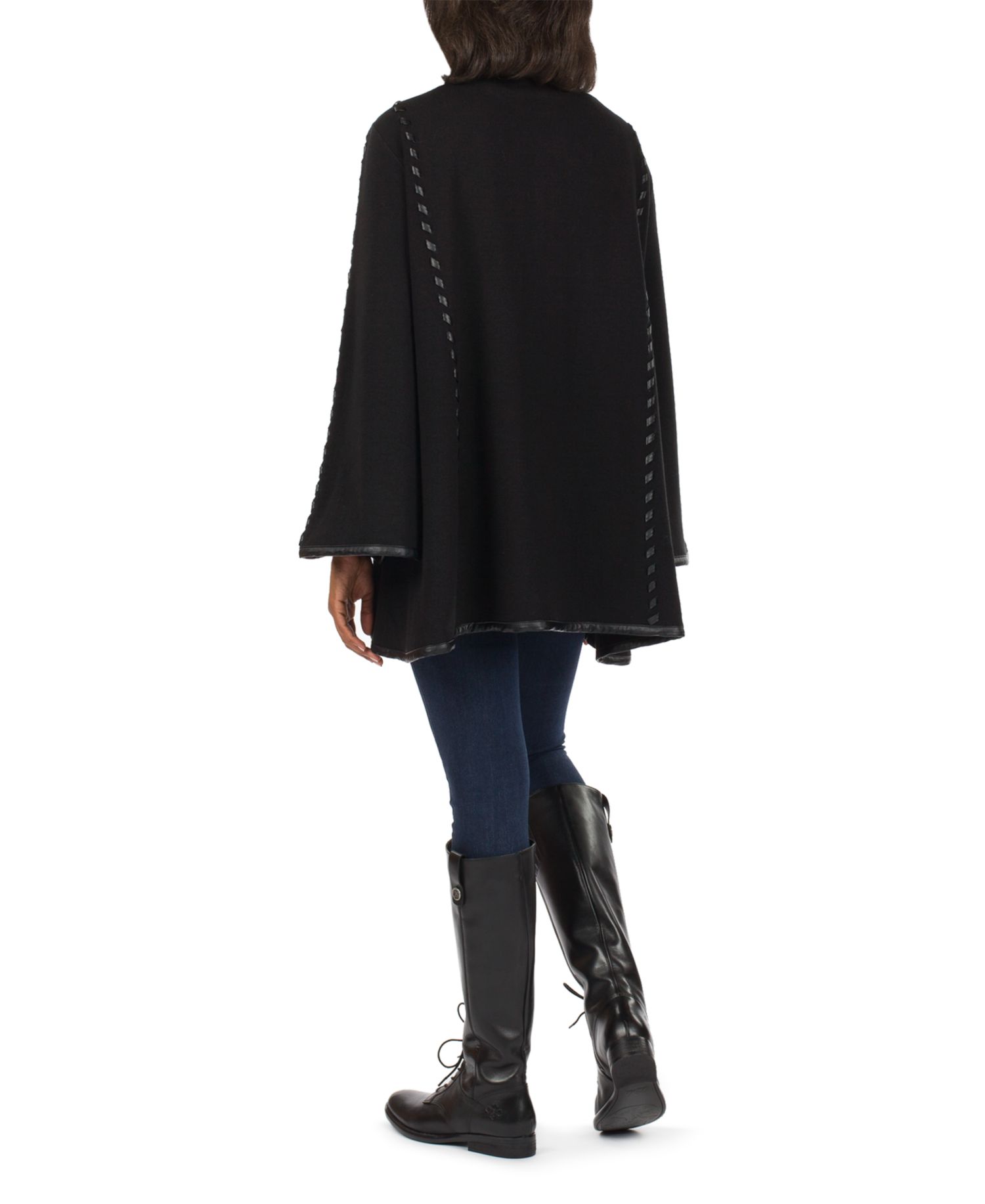 Women's Hooded Sleeved Cape with Clasp