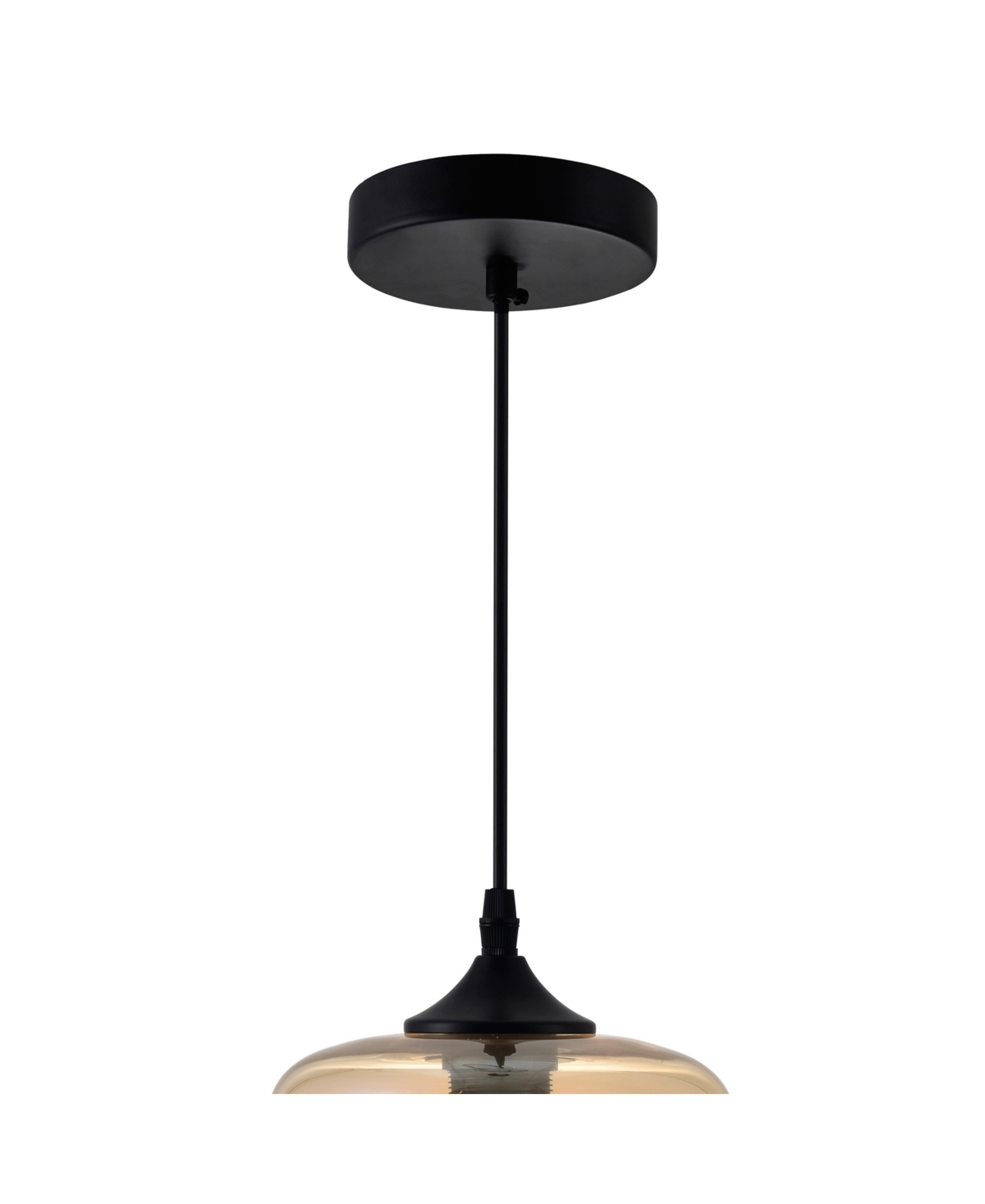 Shop Cwi Lighting Glass 1 Light Down Mini Pendant In Black