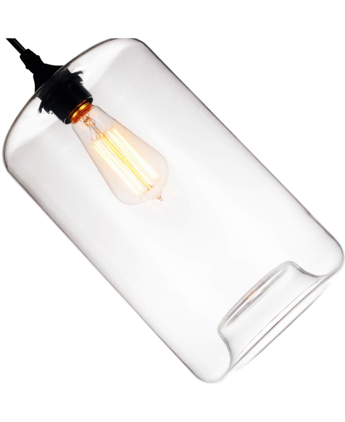 Shop Cwi Lighting Glass 1 Light Down Mini Pendant In Black
