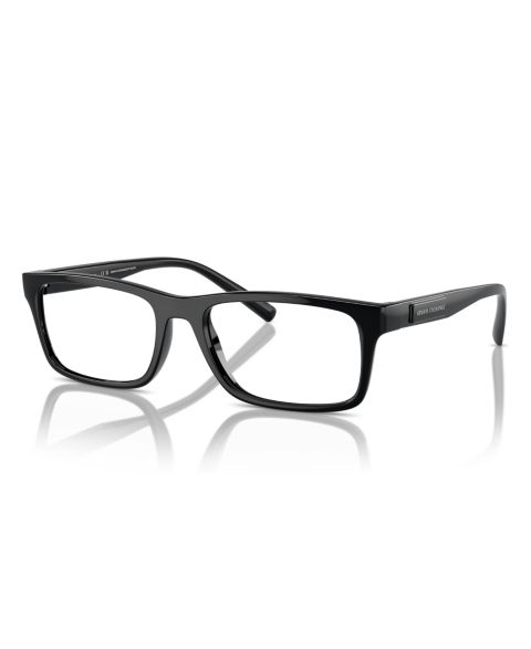 Мужские очки Armani Exchange Man Rectangle Plastic AX3115 Eyeglasses, цвет: Блестящий чёрный