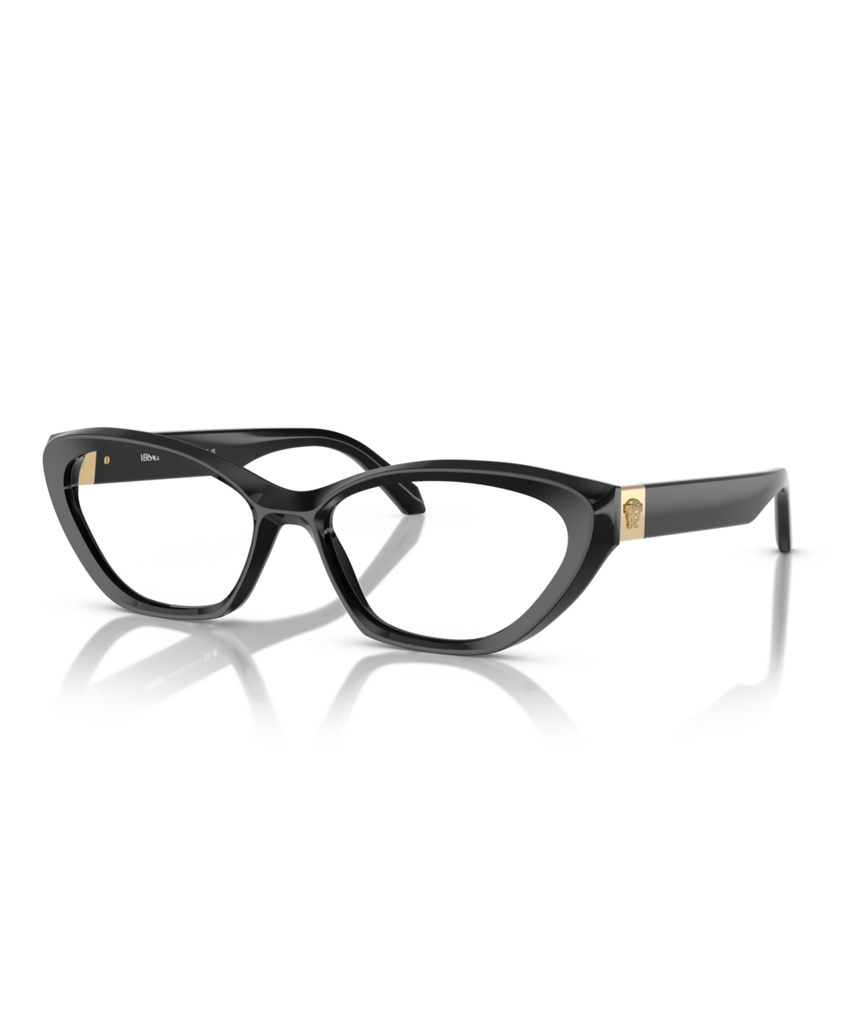 Versace 53mm Cat Eye Optical Glasses In Black