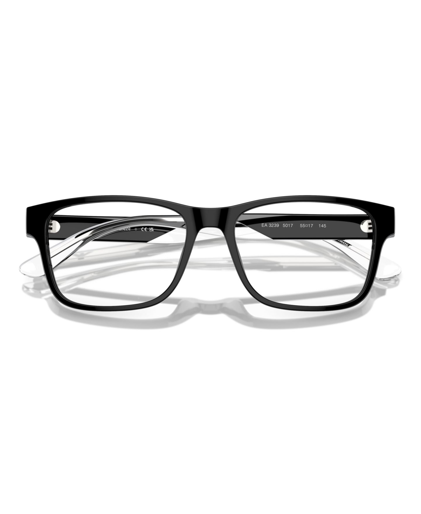 Мужские очки Emporio Armani Man Rectangle Plastic EA3239 Eyeglasses, цвет: Чёрный — фото 5