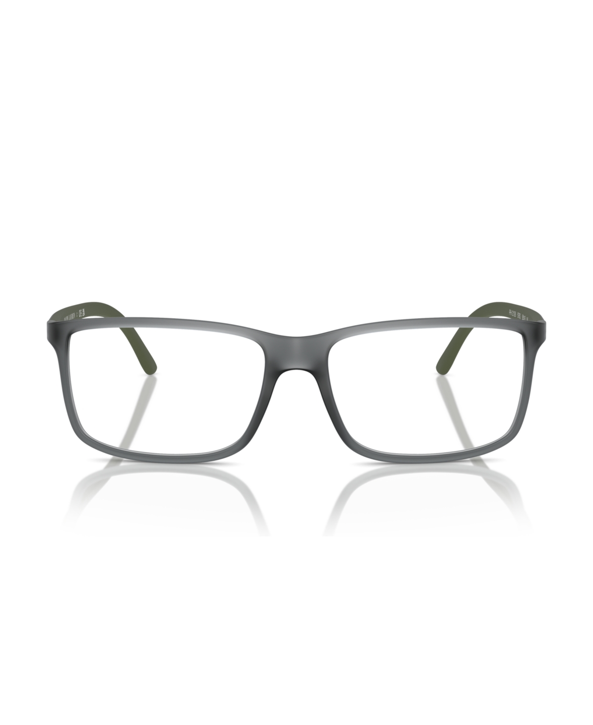 Polo Ralph Lauren 55mm Rectangle Optical Glasses In Matte Transparent Grey