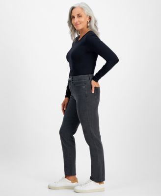 Petite High-Rise Natural Straight-Leg Jeans, Petite & Petite Short
