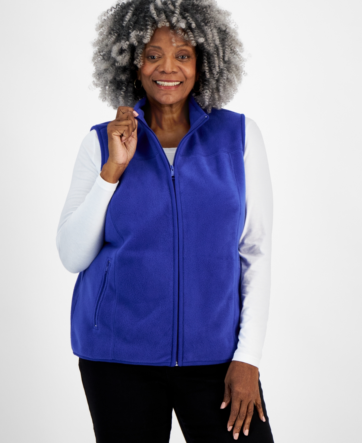 Plus size polar fleece vest shop