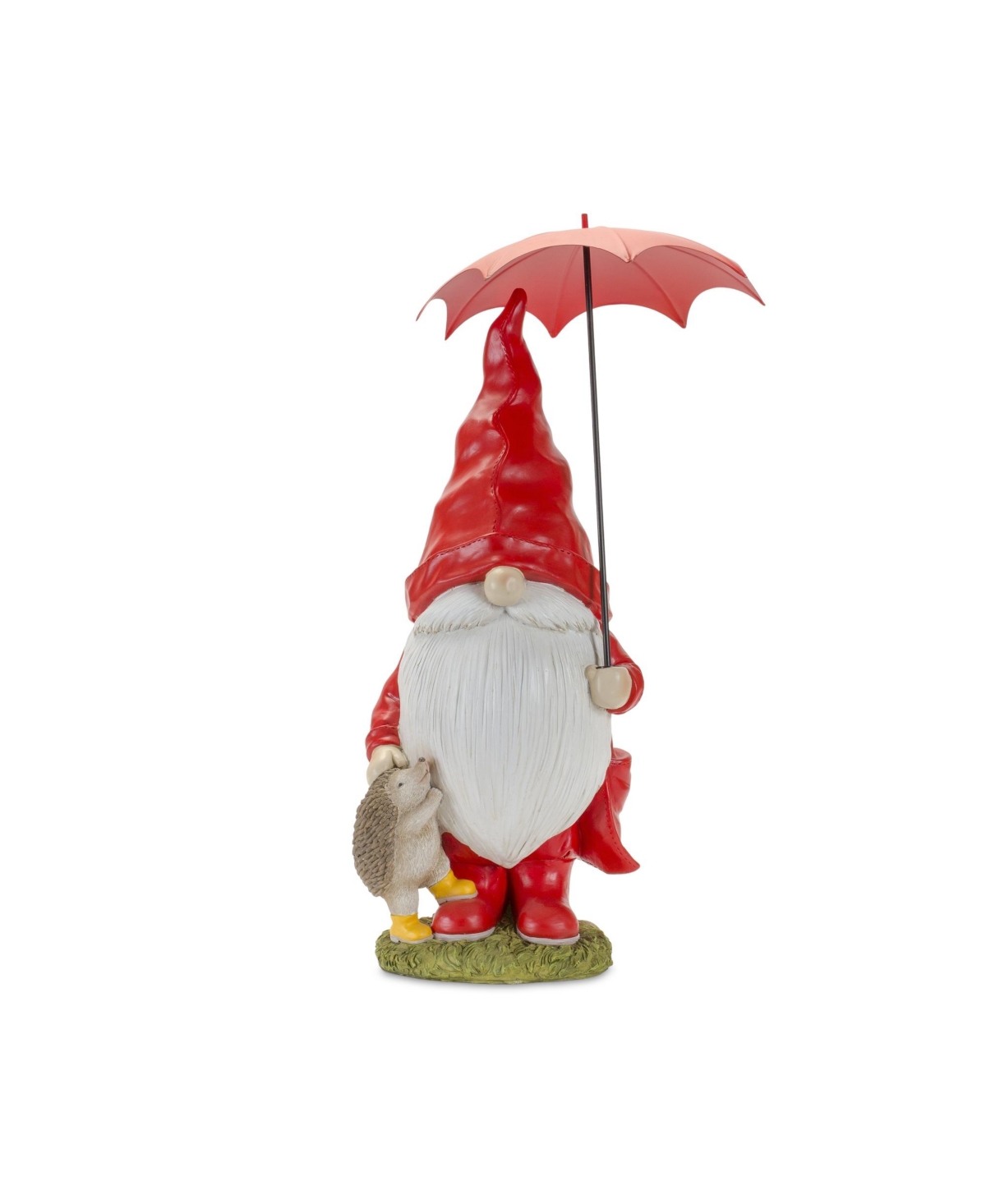 Slickblue Garden Gnome With Umbrella And Woodland Animals Statue (Set of 2) - Yellow, Green