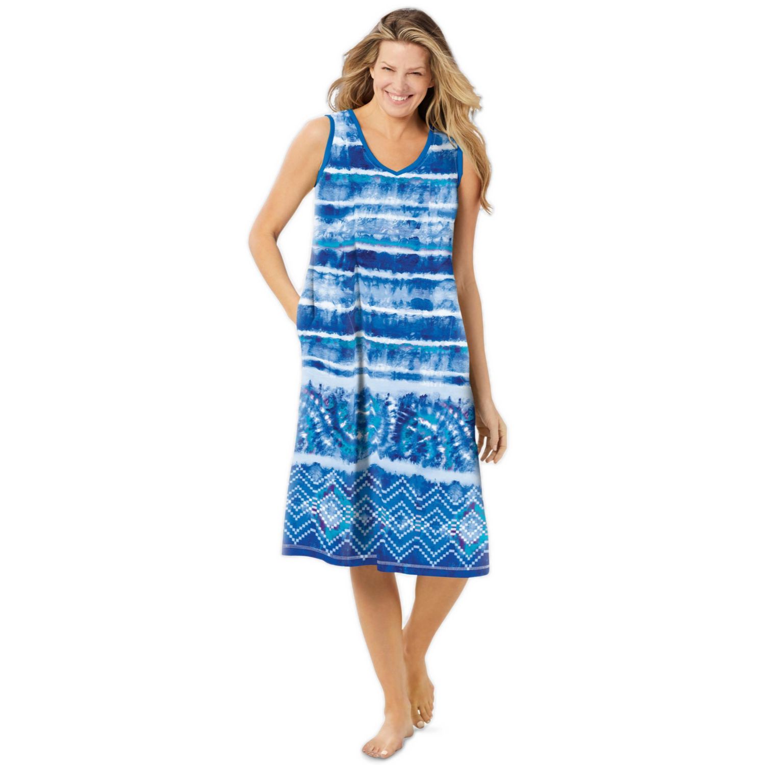 Plus Size Dreams and Co. Trapeze V-Neck Short Lounger