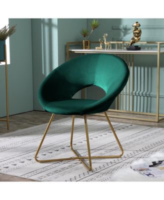 Velvet Accent Chair with Base