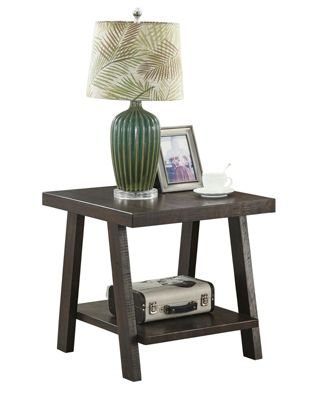 Wood Shelf End Table in Weathered Espresso