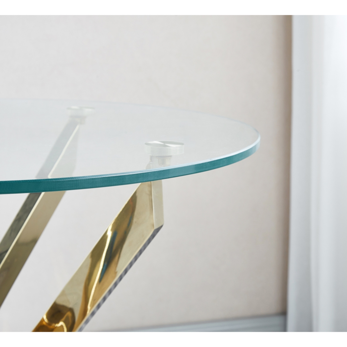 Streamdale Modern Round Tempered Glass Coffee Table with Chrome Legs