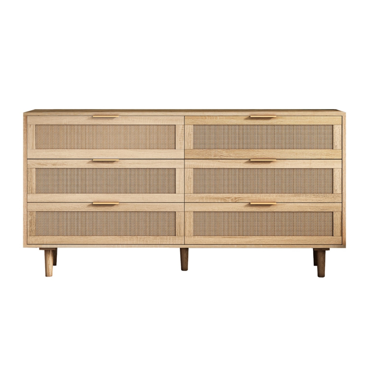 Streamdale FurnitureRattan Dresser with Ample Storage and Anti-Tip Safety - Natural