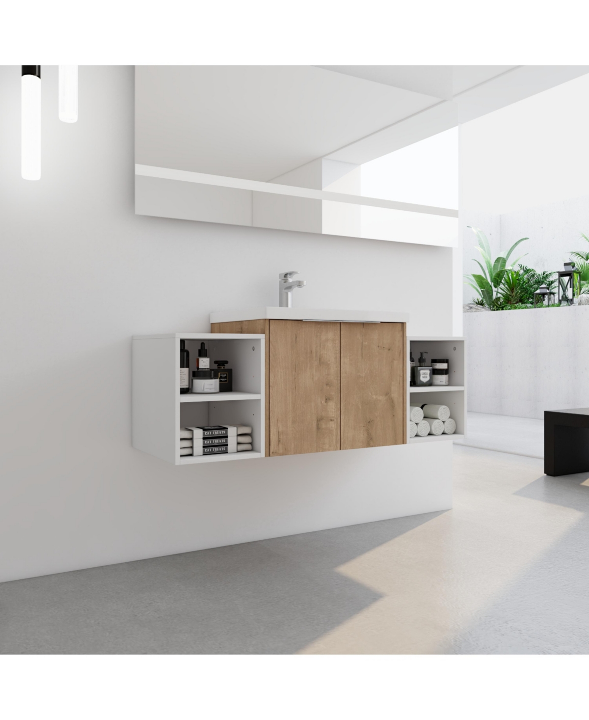 Simplie Fun Luxurious Wall Mounted Bathroom Vanity with Ample Storage