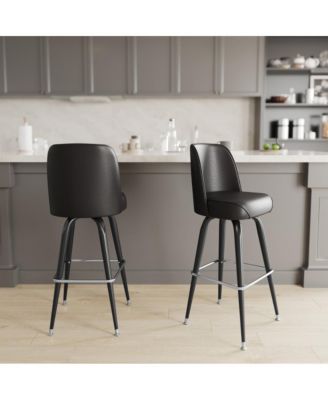 1-Piece Barstool, Metal Frame, Swivel Bucket Seat with High Backrest, Modern Design, Bar Stool